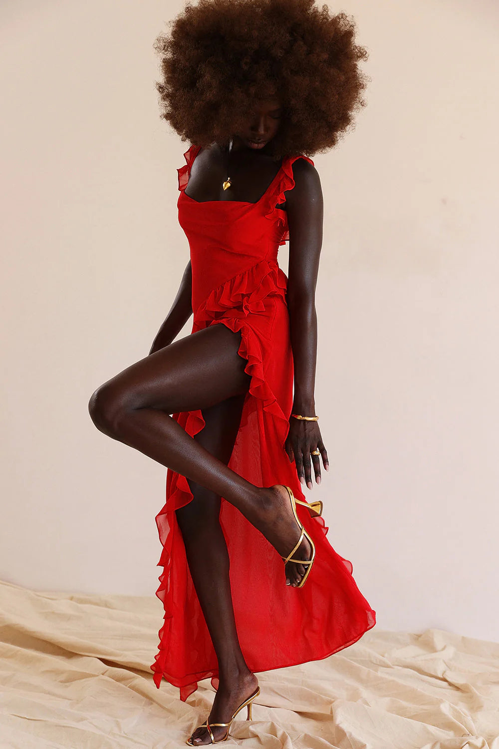 BELLEZA MIDI DRESS - RUBY