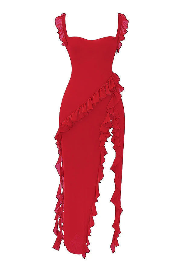 BELLEZA MIDI DRESS - RUBY