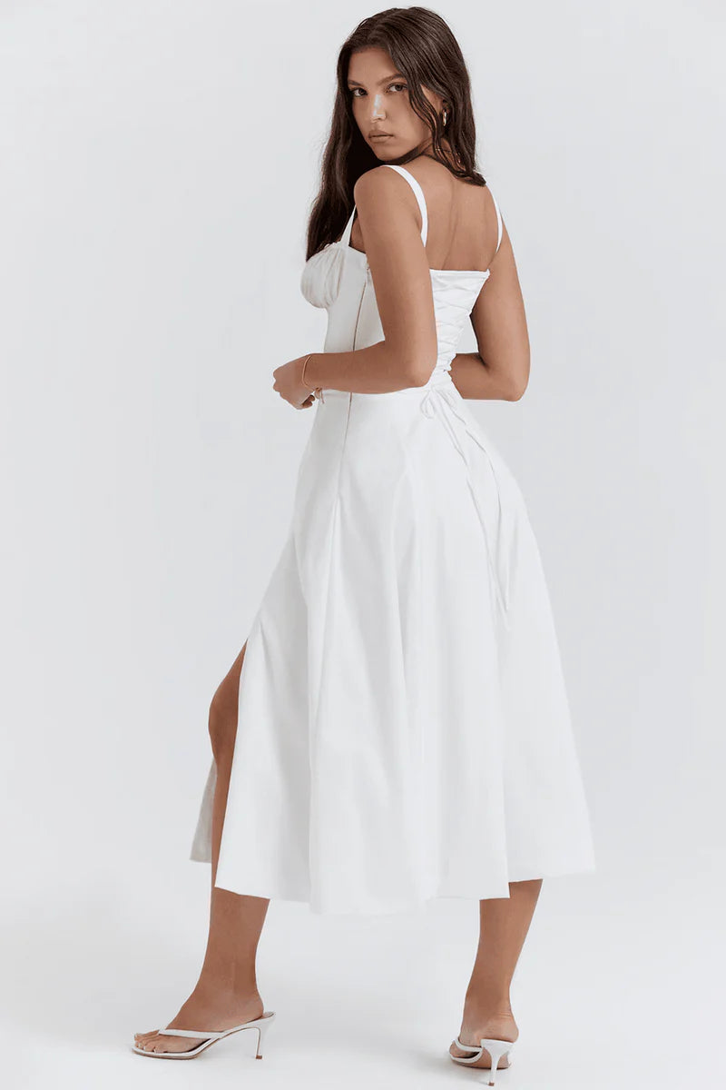 BLOOMING DESIRE LACE UP DRESS