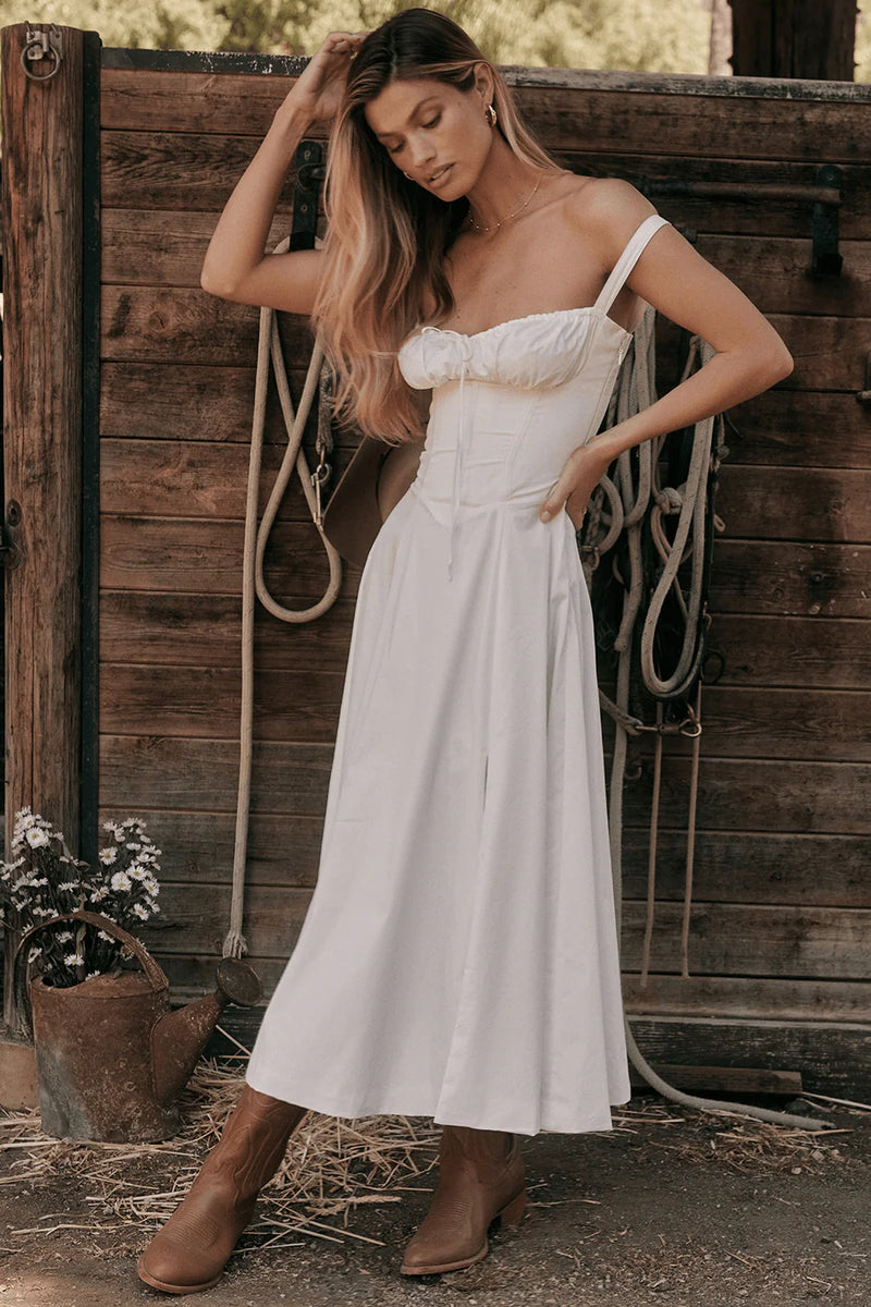 BLOOMING DESIRE LACE UP DRESS