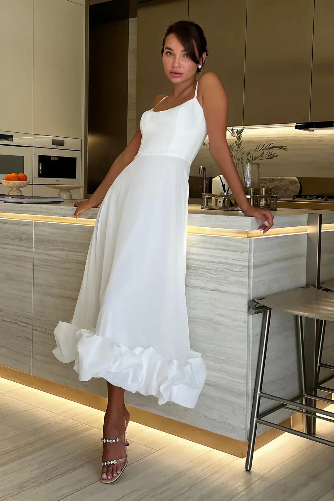 EVA MIDI DRESS - WHITE