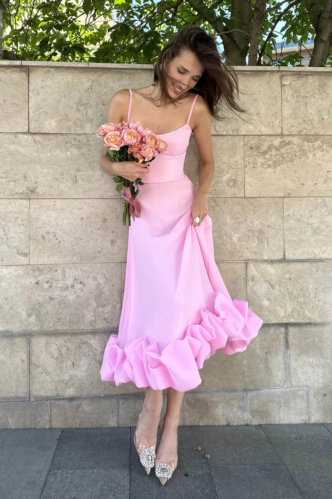 EVA MIDI DRESS - PINK