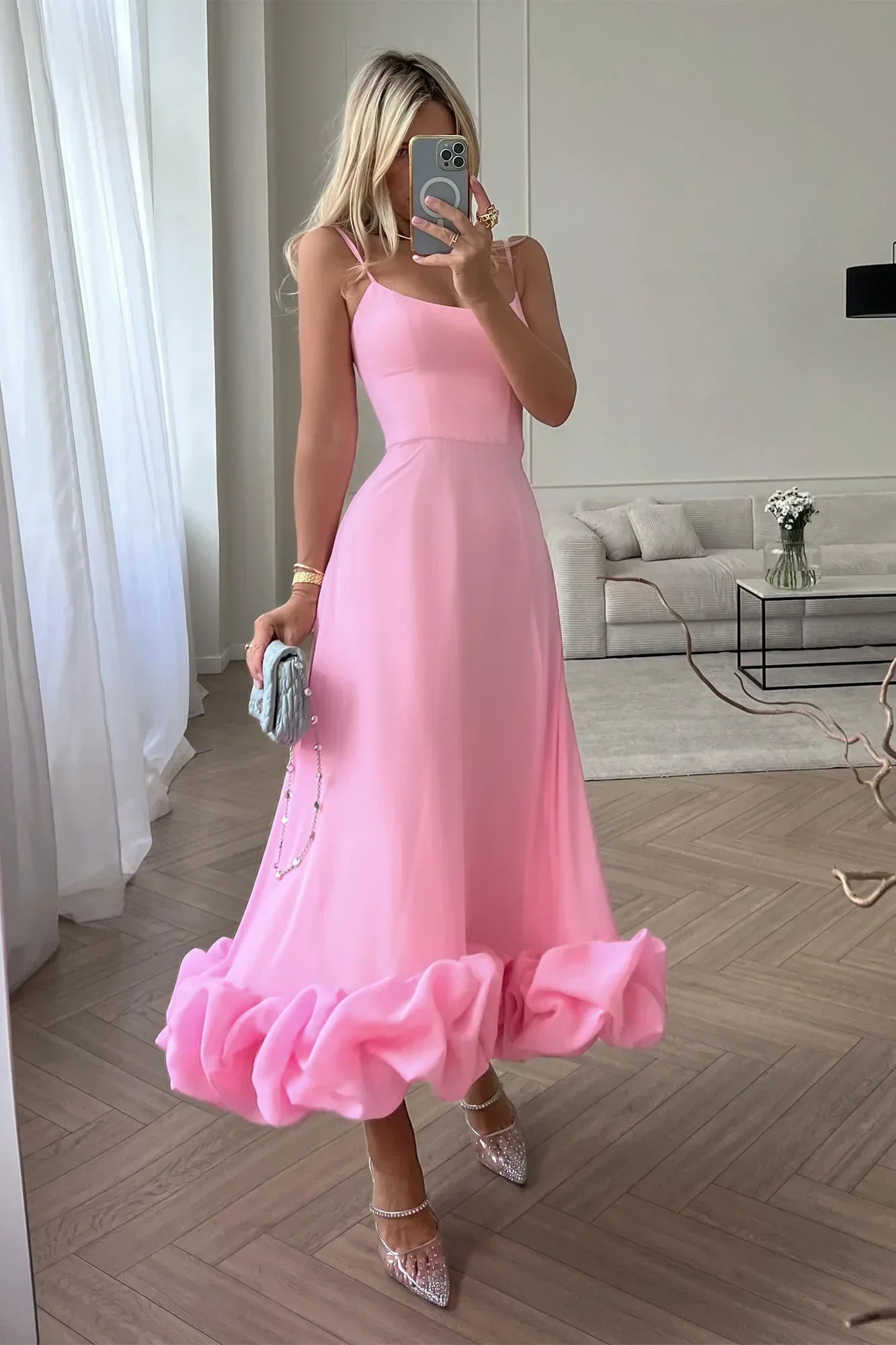 EVA MIDI DRESS - PINK