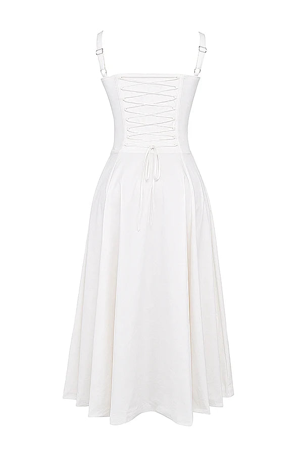 BLOOMING DESIRE LACE UP DRESS