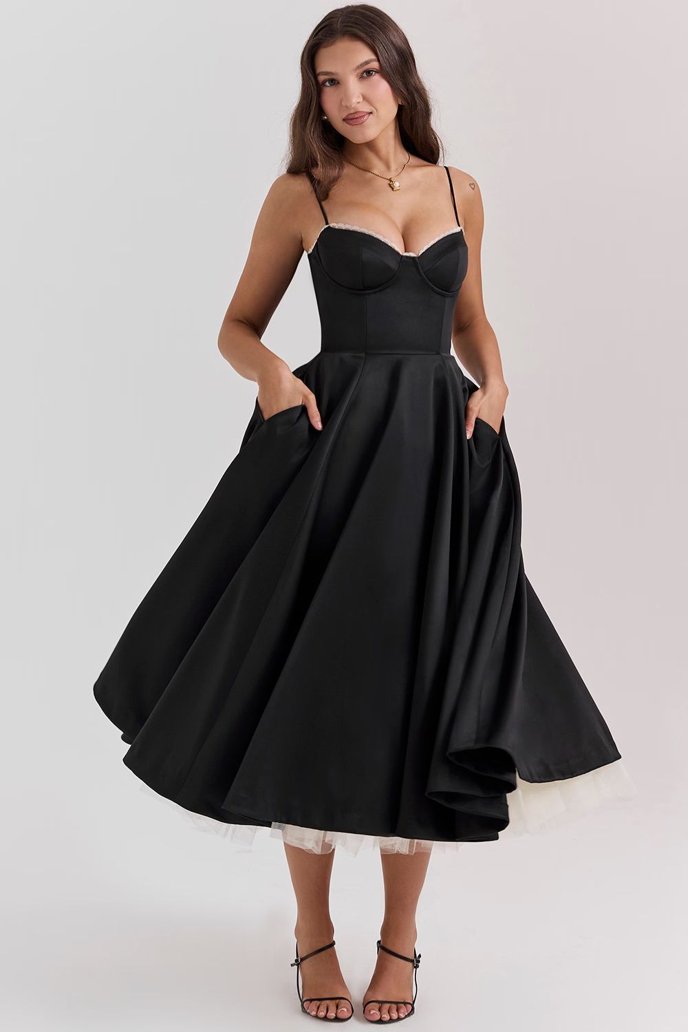 ARABELLA MIDI DRESS - BLACK