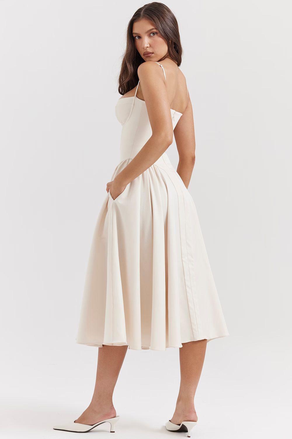 JASMIN MIDI DRESS - CREAM