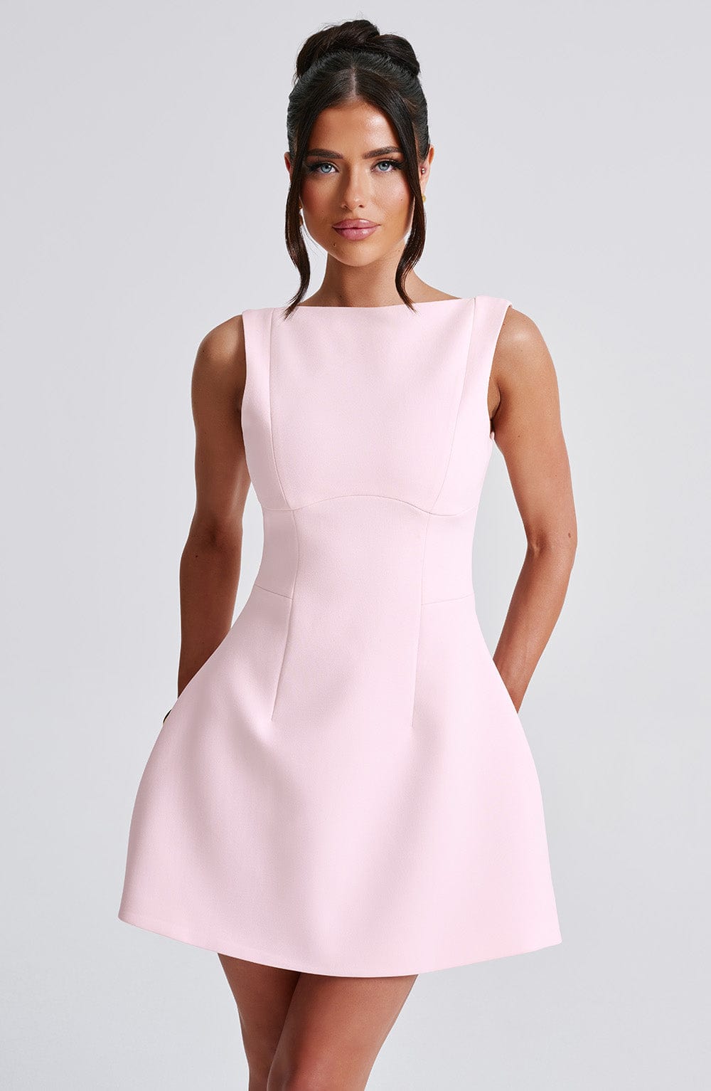 SIENNA BACKLESS MINI - DRESS - BLUSH